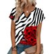 thumbnail image 5 of Camisetas de Manga Corta de Verano para las Mujeres No Posicionadas Impresas con Cuello en V de Color Sólido, Camisetas de Verano de Manga Corta de las Mujeres, 5 of 7