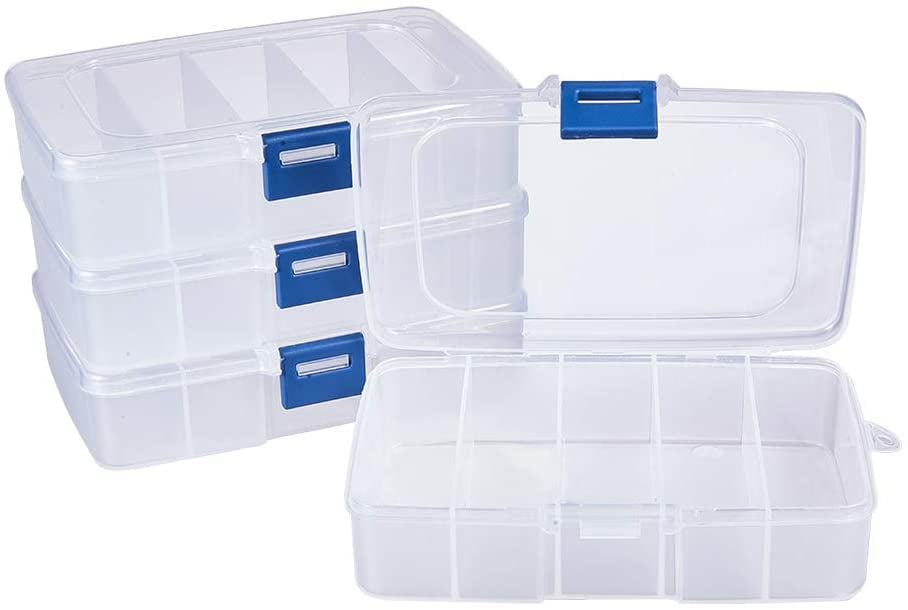 Clear Storage Box Jewelry Craft Nail Arts Beads Container Organizer Case Plastic