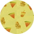 thumbnail image 1 of Ahgly Company Tapis d'Intérieur Rond Lavable en Machine Jaune Transitionnel, 3 Pieds Rond, 1 of 7