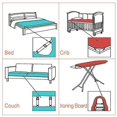 thumbnail image 4 of Tensores de sábanas ajustables, 12 piezas tensores de sábanas elásticos, tensores de sábanas blancos, tensores de sábanas con clips de metal, para sábanas, colchones, tablas de planchar o, 4 of 7