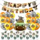 thumbnail image 1 of Suministros de fiesta de cumpleaños temáticos de Star Wars Yoda Decoraciones Globos Banners Cake Toppers Set_f, 1 of 2