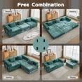 thumbnail image 5 of CARZZI Compression Floor Sofa Bed, 3-Seat Convertible Modular Sectional Couch with Fixed-Shape Frame, Comfy Foldable Mattress Boneless Sleeper Couch, Convertible Sofa for Living Room, Dark Green, 5 of 11
