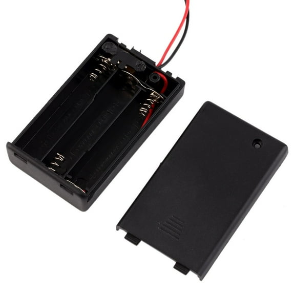 2x 3-AAA Slots Battery Spring Clip 4.5V Holder Case Plastic On/Off Slider Switch