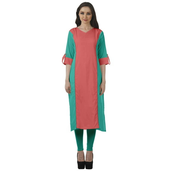 Moomaya Women's Ethnic Clothing Long Straight Punjabi Kurta For Women Indian Casual Dress