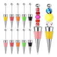 thumbnail image 1 of ckepdyeh 12 tapones de vino con cuentas para botellas de vino, tapones de botella para ahorrar vino, para regalos de bebidas, fiestas, bodas, bares, 1 of 7