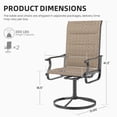 thumbnail image 6 of ELPOSUN Patio Swivel Chairs Set of 2, Outdoor Dining Chairs High Back Padded All Weather Breathable Textilene Outdoor Swivel Chairs with Metal Rocking Frame for Lawn Garden Backyard Deck, Khaki, 6 of 8