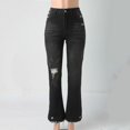 thumbnail image 4 of Aayomet Mom Jeans High Waisted Women's Plus Size Stretch Elastic Waist Pull-On Pant,Black XL, 4 of 5
