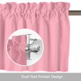 thumbnail image 6 of Dark Pink Valance Curtain Solid Color Window Valances Rod Pocket Short Curtains Window Treatments for Kitchen Bedroom Bathroom Laundry 54" x 18", 6 of 9
