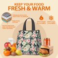 thumbnail image 5 of Pioneer Flower Floral Print Pattern Insulated Lunch Bag for Women & Adults,Large Portable Soft Cooler Lunch Bag,Thermal Food Storage Tote with Pearl Cotton,8.66L,8.75x5.75x9.5 Inch, 5 of 6