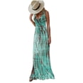 thumbnail image 1 of WILLBEST Robe Deux Pièces pour Femmes Mode Féminine Aguichant Rayée Imprimée Dos Nu Plage Voyage Style Longue Jupe, 1 of 8