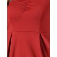 thumbnail image 5 of INSPIRE CHIC Women's Dress Solid Color Sweetheart Neck 3/4 Sleeve A-Line Cocktail Dress L Red, 5 of 5