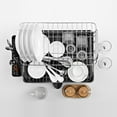 thumbnail image 5 of happimess DSH1004A Palazzo 20.75" Fingerprint-Proof Stainless Steel 2-Tier Dish Drying Rack with Swivel Spout Tray, Stainless Steel/Black, 5 of 12