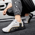 thumbnail image 4 of CORASUN Men's Fashion Athletic Trainers, Sleek Wrap-Around Sole Casual Sneakers, Comfortable Lightweight Walking Shoes for Urban Leisure and Outdoor Activities, Black & White, 4 of 10