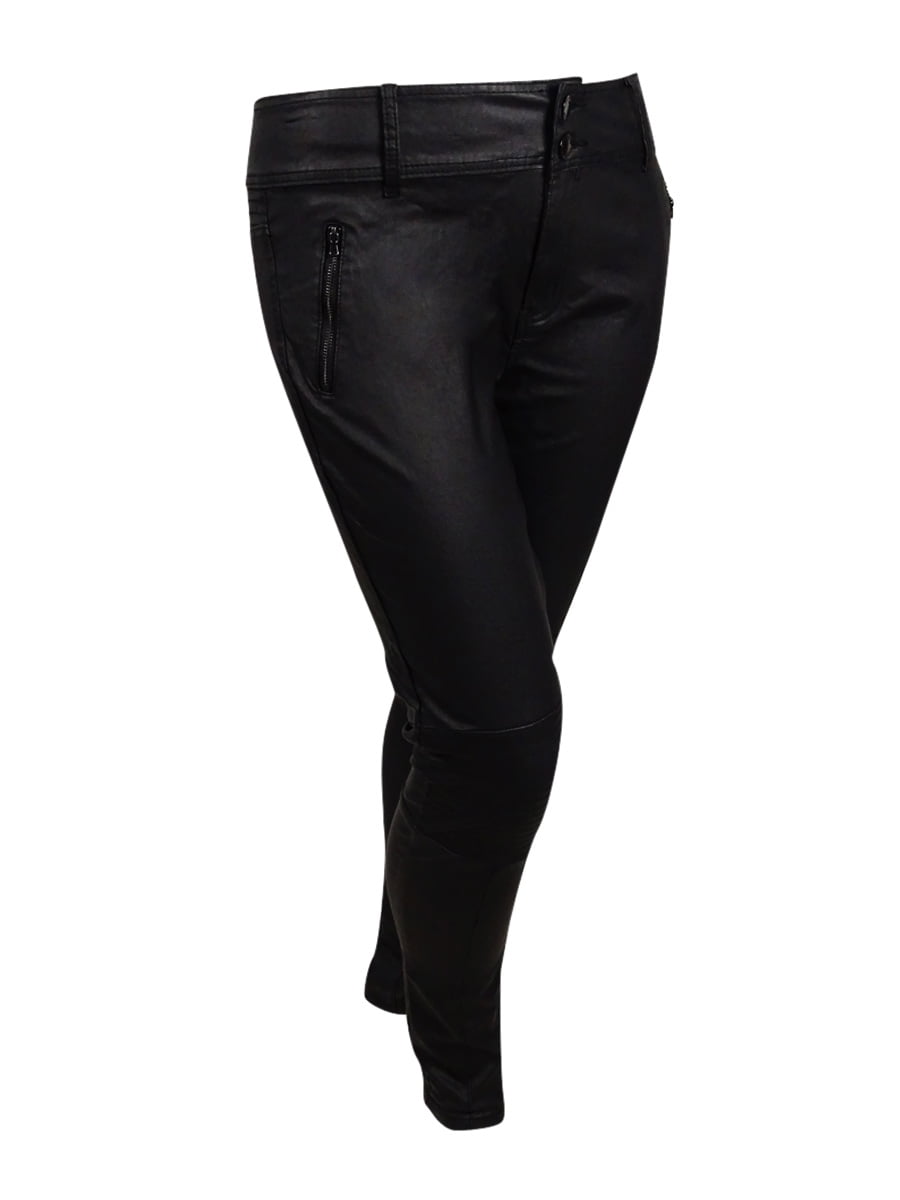 wet look jeans plus size