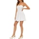 thumbnail image 4 of Vestido Mini Flare Sin Mangas con Escote Corazón y Cierre para Mujeres Inspire Chic Blanco XS, 4 of 6