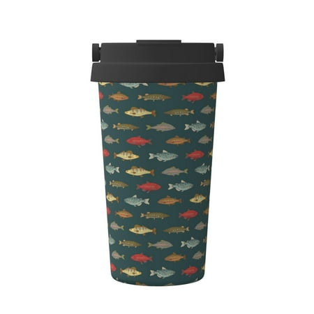 

Junzan River Freshwater Fish for Stainless Steel Vacuum Insulated Tumbler - Reusable Insulated Cold Brew Iced Coffee Cup Thermos -Gifts for Women Men Him Her