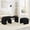 Black, variant on 3-Piece Ottoman Bench Set, 44" Upholstered End of Bed Bench with 2 Nesting Stools, Teddy Fabric Entryway Bench, Modern Footrest & Extra Seating for Living Room Bedroom,Orange