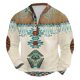 thumbnail image 2 of Blusas y camisas de manga larga con cuello redondo para hombre, talla grande, media cremallera, cuello redondo, estampado vintage, manga larga, poliéster, 2 of 4