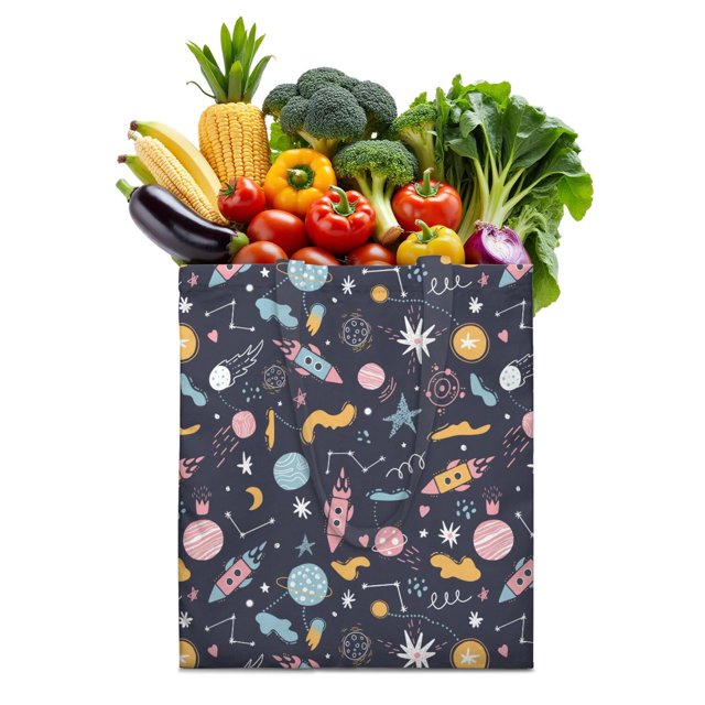 Sac Réutilisable Galaxy Star Constellation - Sac d'Épicerie Pliable avec Design Écologique
