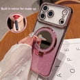 thumbnail image 2 of for iPhone 17 Pro Max KickStand Case, [Compatible with Magsafe] Shockproof Glitter Makeup Mirror Ring Holder Camera Lens Protector Cute Bling Cover for Girls Woman for 17 Pro Max 6.9", Purple, 2 of 13