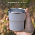 thumbnail image 4 of Copa De Campamento Copa De Campamento Taza de agua para acampar Taza de cerveza de café al aire libre de acero inoxidable apilable (Blanco), 4 of 5