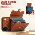 thumbnail image 6 of Allytechgroup for iPhone XS/X Wallet Case with 5 Cards Holders, Detachable Hand Strap & Shoulder Lanyard RFID Blocking Shockproof Protective Phone Case for Girls Women, Brown, 6 of 7