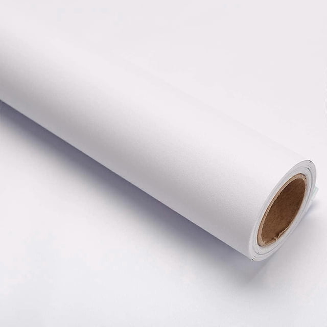 Peel and Stick Wallpaper White Wallpaper Self Adhesive Vinyl Film Sticky Back Plastic Removable Wallpaper Decorative for Bedroom
