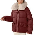 thumbnail image 4 of Women's Winter Coat Hooded Jacket Casual Solid Long SLeeve Fashion Loose Puffer Jackets, 4 of 7