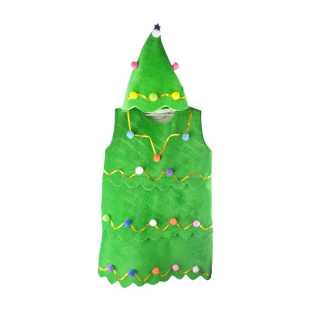 Disfraz de árbol de Navidad para niños, vestido y sombrero para espectáculo en el escenario, fiesta temática navideña S