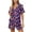 H Purple, variant on Idoravan Womens Pajama Sets 2 Piece Button Down Short Sleeve Tops with Pocket Shorts Set Women's Casual Printed Pocket Short Sleeve Spring and Summer Shorts Home Wear Pajama Set