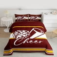 thumbnail image 2 of Homewish Cheer Team 2pcs Bedding Comforter Set For Teens Boys Girls,Girly Dreamy Dance Twin Comforter Sets,Geometric Stripes Breathable Bedding Set,Lightweight Room Decor,Reversible, 2 of 8