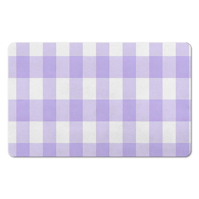 Luxury Checkered Bath Rug | 20x32in | Soft, Absorbent Microfiber | Non-Slip Bath Carpet Transforming Bathroom Floors