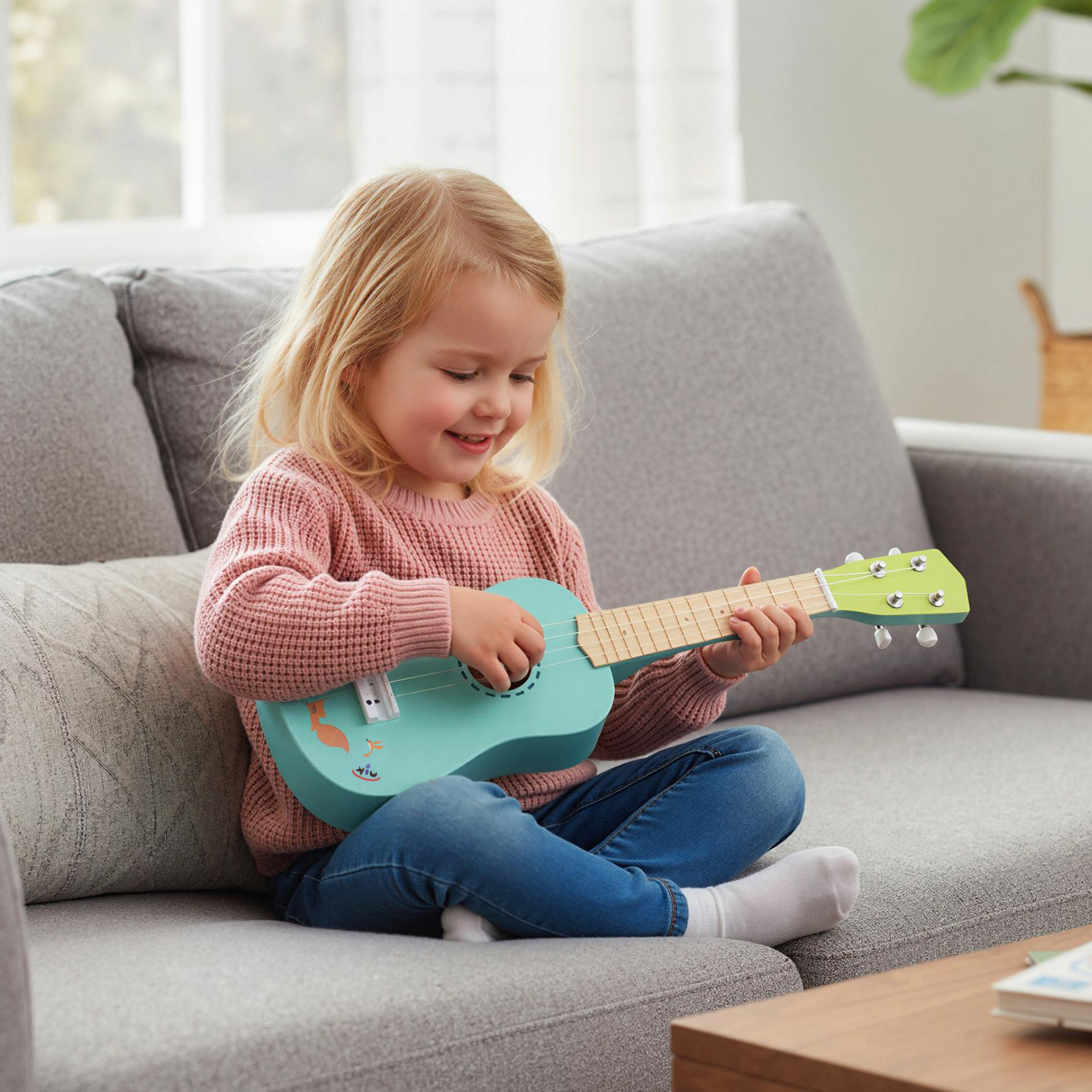 Gymax 21 Inch Ukulele for Kids Toy Ukulele for Toddlers w/ Laminated Basswood Body