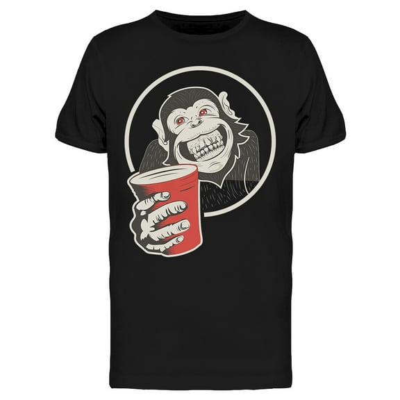 Funny Smiling Monkey T-Shirt Men -Image by Shutterstock, Male Large