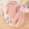 thumbnail image 4 of Baby Girl Clothes Toddler Girl Clothes Outfits Ruffles Romper Bodysuit Floral Print Pants Headbands Set Cute Clothes for Girls,Pink,6-9 Months, 4 of 6