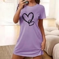 thumbnail image 2 of Rbaofujie Chemises de Nuit et T-Shirts de Nuit pour Femmes, Chemise de Nuit Courte Surdimensionnée pour Femmes, Robe Imprimée à Col Rond et Manches Courtes, Peignoir, 2 of 6