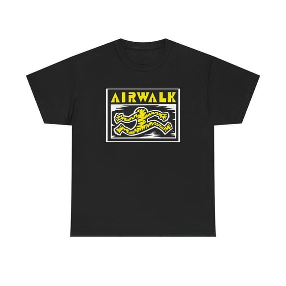 Airwalk Vintage Retro 90s 80s Skateboarding T Shirt Print - Black / M