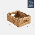 thumbnail image 2 of Best Choice Products 9x12 Scalloped Shelf Baskets, Woven Storage Bins, 4 Pack - Natural with White Trim, 2 of 8