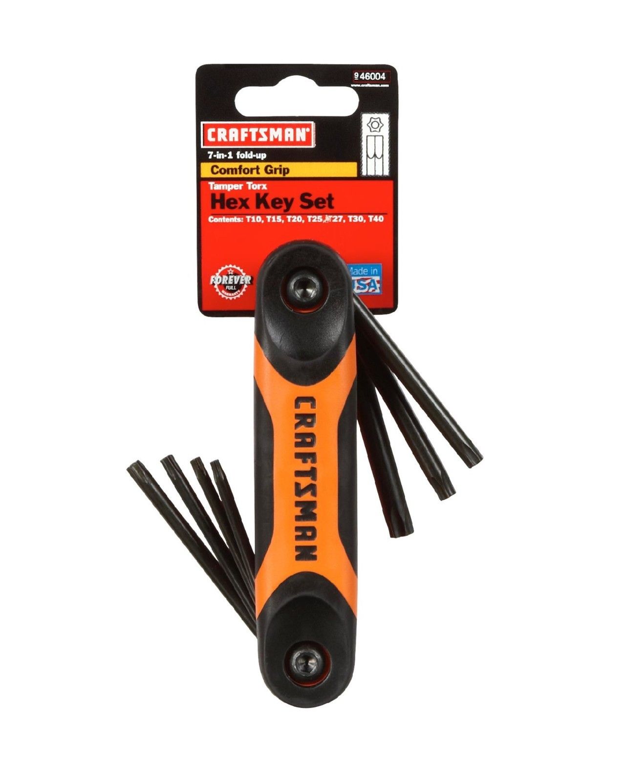 Craftsman 7in1 Folding Tamper Torx Hex Key Set 46004