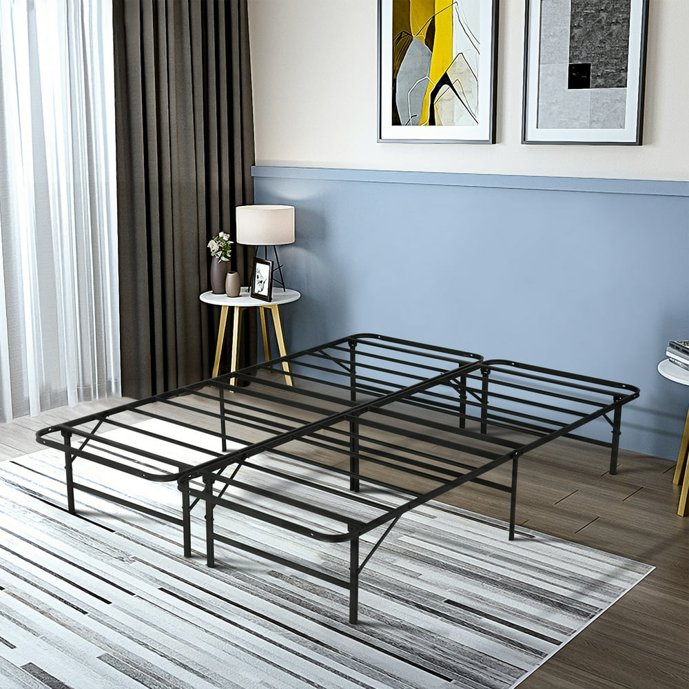 VECELO Folding Metal Platform Bed Frame, Multiple Sizes, No Need