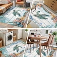 thumbnail image 6 of Summer Ocean Turtle Area Rugs 2.7'x5', Nautical Colorful Sea Fish Octopus Coral Wood Grain Low Pile Throw Living Room Rug Non-Slip Sturdy Edge Binding Carpet for Indoor Entryway Bedside Kitchen, 6 of 9