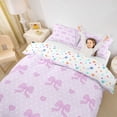 thumbnail image 2 of Erosebridal Kid Purple Bow Love Heart Duvet Cover Set, Cycle Polkadots Bedding Full, 3 Pieces, No Comforter, 2 of 5