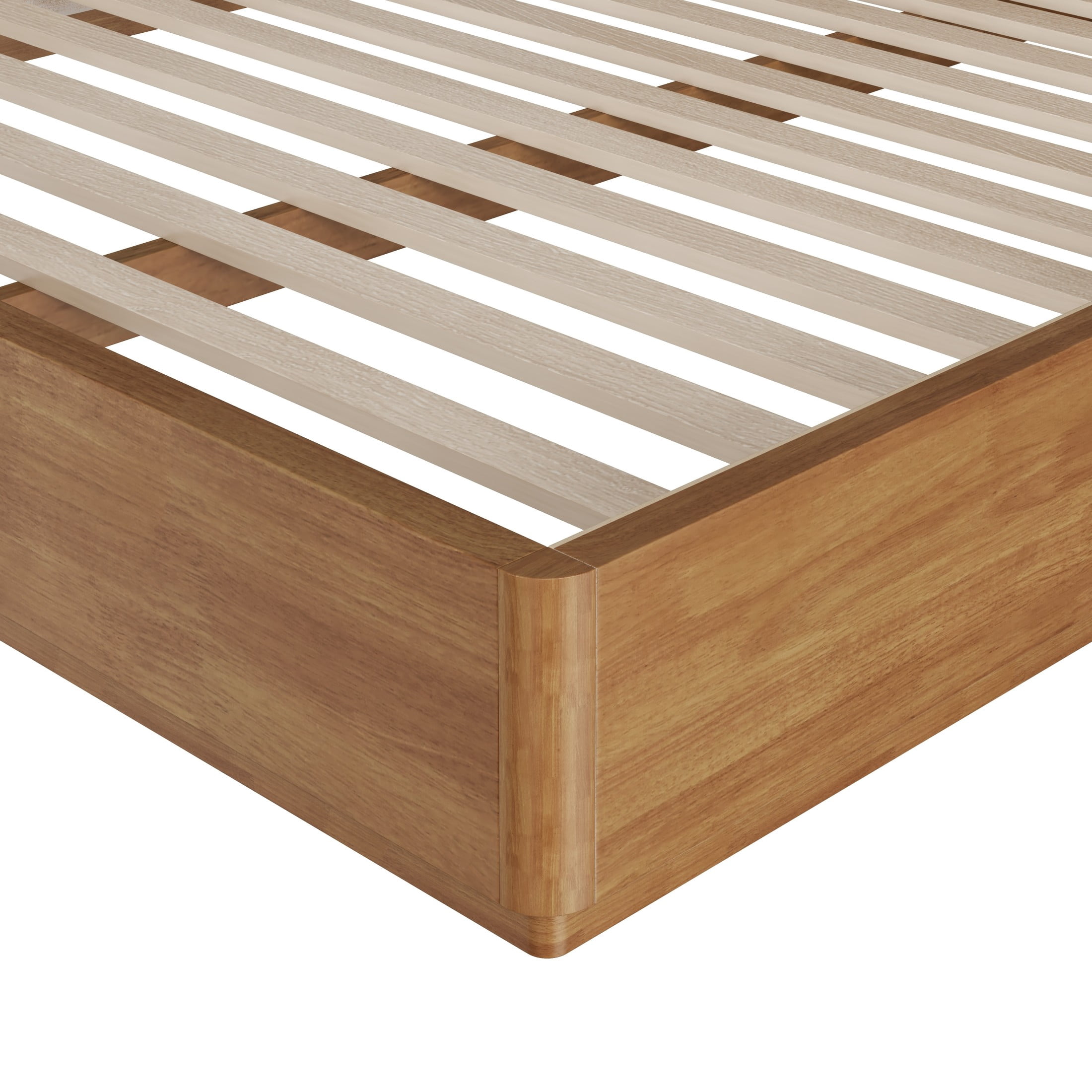 Christopher Knight Home King Solid Wood Platform Bed Frame, No Box Spring Needed, Light Walnut
