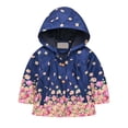 thumbnail image 2 of YUANxueke Girls Hoodie Windbreaker Printed Full Zip Jackets Casual Outdoor Fashion Windproof Jacket with Pockets,Blue,3-4 Years, 2 of 8