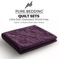 thumbnail image 2 of Quilt Set Twin Size Purple - Oversized Bedspread - Extra Soft Microfiber Coverlet for All Season - Includes 1 Quilt and 1 Sham, Ocean Star Pattern, 2 of 5