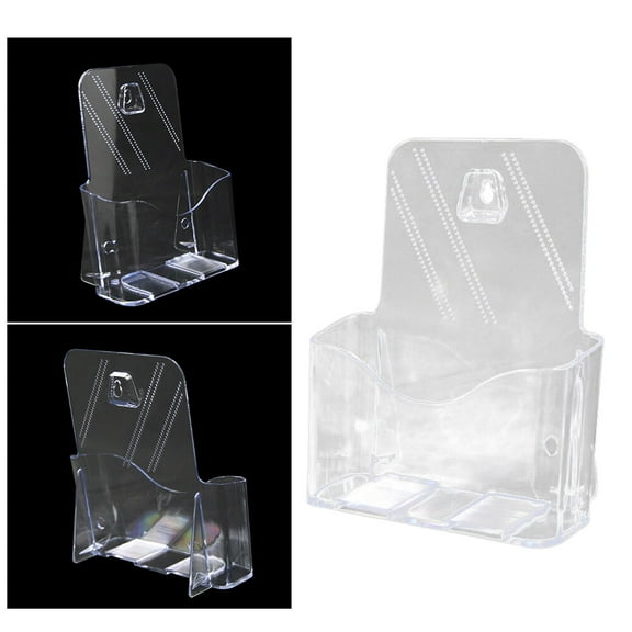 IDEANATEGRATE 1Pcs Clear File Magazine Holder 7.9x6.7x3.4in Modern Design Desktop Book Rack for Home Office