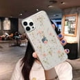 thumbnail image 2 of Designed for iPhone 13 Flower Case, Pressed Real Flowers Clear Case with Floral Design for Cute Girls Women,Soft TPU Flexible Glitter Cover for iPhone 13 - Pink Flowers, 2 of 12