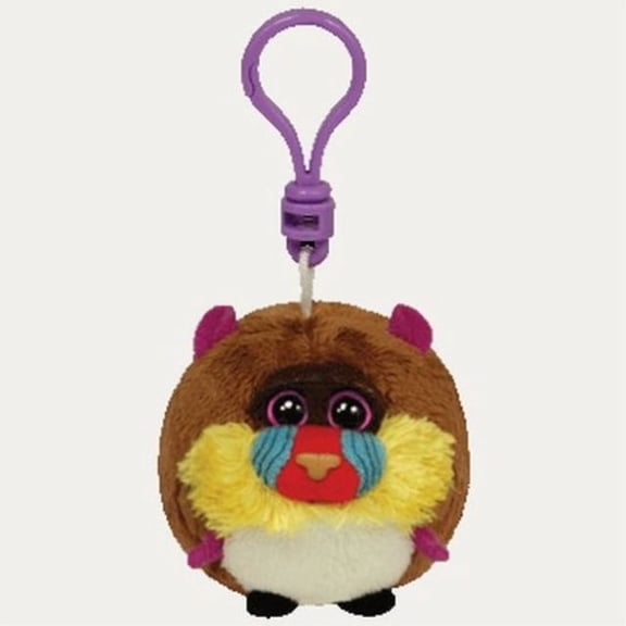 Ty Beanie Ballz (Plastic Key Clip) - Charlie the Baboon  - Stuffed Animal