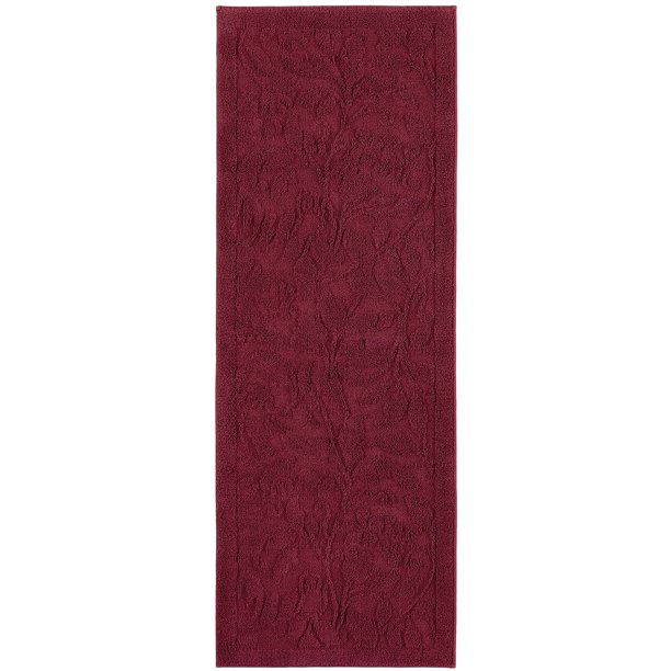 Mohawk Home Foliage Bath Rug Runner, 2'2"x6', Red