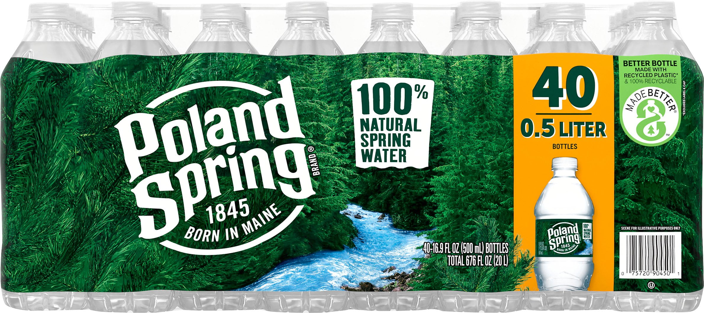 Poland Spring  Maine Spring Water, 16.9 fl oz  bottles (Pack of 40)